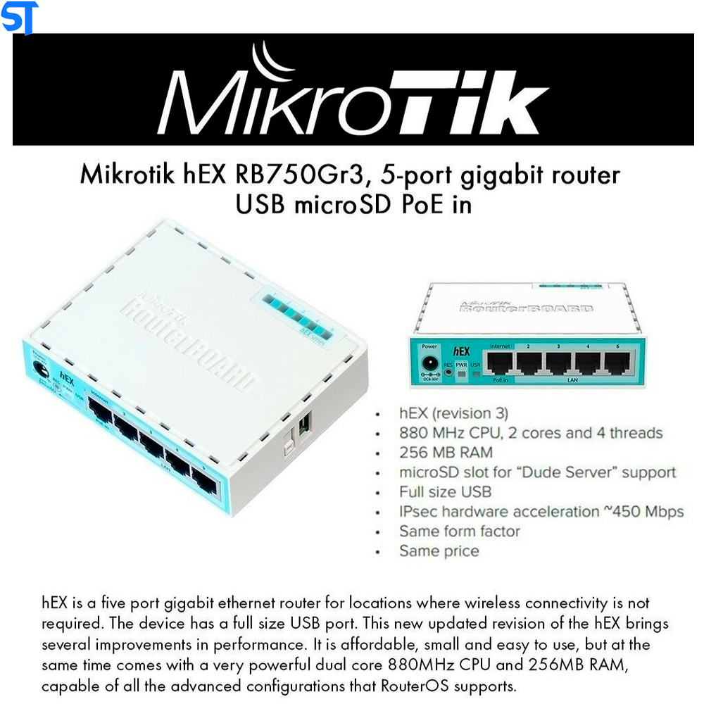 Mikrotik Routerboard Rb 750gr3 Hex 880mhz 256mb L4